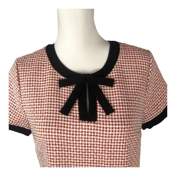 CeCe Women's Woven Short Sleeve‎ Retro Knee Length Preppy Shift Dress Size 6 - Picture 2 of 14